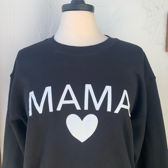 Sarrah Tops - Sample Sale New MAMA Love Fleece Lined Sweatshirt